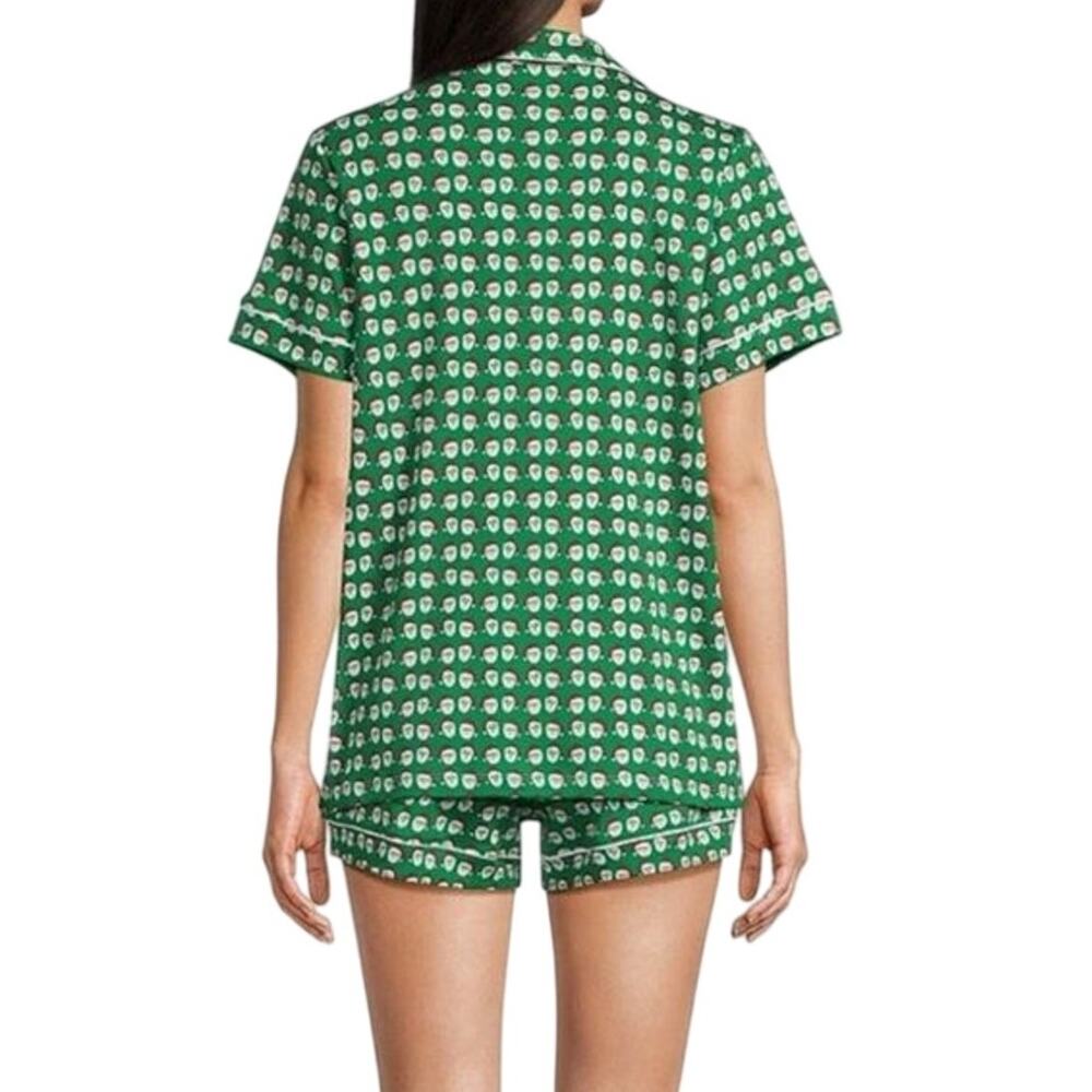 Anthropologie Ro's Garden Cora Short Slv Notch Collar Pima cotton Pajama Set M - Picture 4 of 6